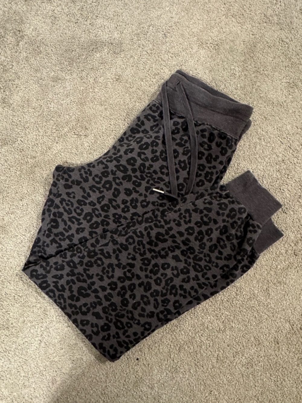 Z Supply Charcoal Leopard Print Jogger Pants